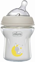 Бутылочка для кормления стеклянная Chicco Natural Feeling c силиконовой соской 0м+ 150 мл, Унисекс