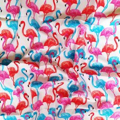 Пеленка польский хлопок BabyStarTex, 80х90см, фламинго разноцветные, Девочка