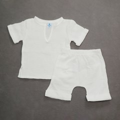 Комплект Рубашка и шорты Minikin, муслин, молочный, Унисекс, молочный, 68