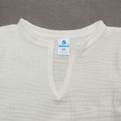 Комплект Рубашка и шорты Minikin, муслин, молочный, Унисекс, молочный, 68