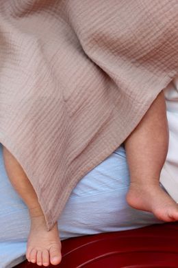 Накидка для кормления ребенка Yula mama, муслин, бежевая