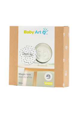 Коробочка с материалом для создания отпечатков Бело-черная Baby Art, с подставкой, Унисекс
