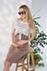 Базовое трикотажное платье для беременных и кормящих мам BECKY Yula Mamma, молочное с полоской капучино, S