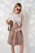 Базовое трикотажное платье для беременных и кормящих мам BECKY Yula Mamma, молочное с полоской капучино, S