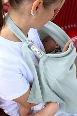 Накидка для кормления ребенка Yula mama, муслин, полынь