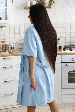 Халат-кимоно с карманами для беременных и кормящих Violet Yula mama, голубой, S