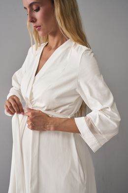 Комплект халат и сорочка для беременных и кормящих Yula mama, молочный, S