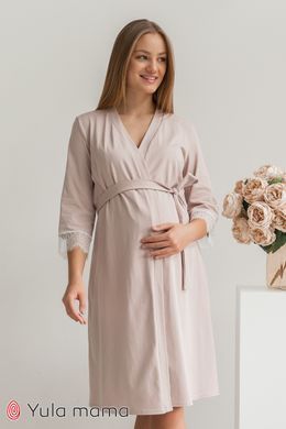 Халат с кружевом SATI Юла Мама, светлый капучино, M