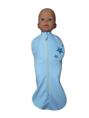 Пеленка-кокон на молнии BabyStarTex, интерлок, голубая звезды