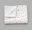 Плед дитячий з плюшу Babystartex, білий/золоті серця