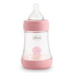 Бутылочка пластиковая Perfect 5 c силиконовой соской Chicco, 150 мл, Девочка, Розовый, 150мл