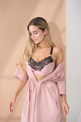 Бюстгальтер для беременных и кормящих с кружевом Lada Yula mama, пудра, S