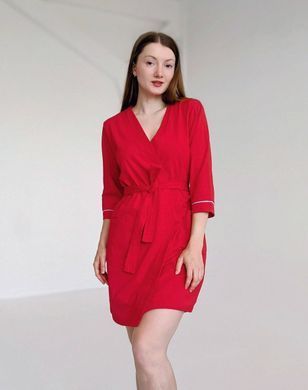 Комплект халат і сорочка для годування (червоний), кулір, 46-48