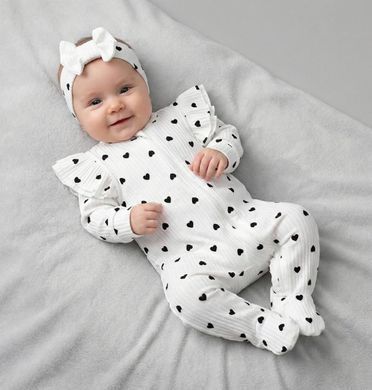 Комплект для дівчинки Серця Babystartex, інтерлок рубчик, Дівчинка, 68