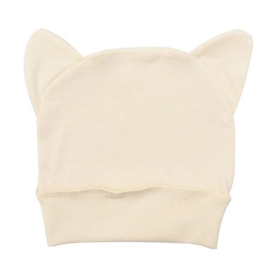 Шапочка з вушками Друзі-звірятка Minikin, інтерлок, молочний/кішка, 45