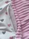 Теплый конверт-плед со съемным синтепоном и бантом BabyStarTex, розовый плюш/розовые и серые сердечки, Девочка, 90х80