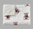 Плед детский из плюша Babystartex, молочный/мишки_1, Унисекс, 100*80, без утеплителя