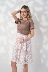 Сукня для вагітних і годуючих мам Marine Yula Mamma, капучино з квіточками, S