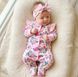 Комплект для девочки комбинезон и повязка BabyStarTex, футер, цветы, Девочка, 56