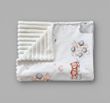 Плед детский из плюша Babystartex, молочный/мишка на облачке с шариками