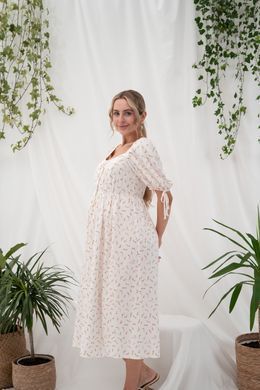 Святкова сукня для вагітних і годуючих на літо Briella Юла мама, тюльпани на молочному, M