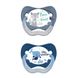 Пустышка ортодонтальная силиконовая Family Nip, 1уп/2 шт, Мальчик, синий/серый, Анатомическая