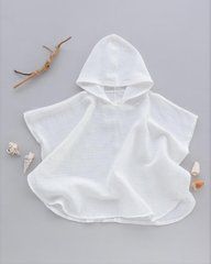 Детское пончо из муслина Minikin, молочное, муслин, Унисекс, 92-104