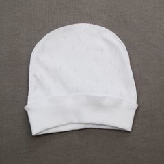 Шапочка для новорожденных Minikin, ажурный трикотаж, белая, Унисекс, Белый, 43