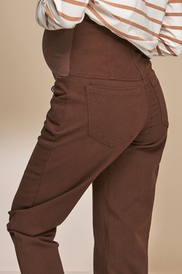 Стильні брюки МОМ для вагітних LONE Yula mama, кава, S