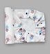 Простынь для детской кроватки на резинке Babystartex, 120х60см, фланель, белая/мишки с красными и синими сердечками, Унисекс