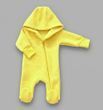 Комбінезон на блискавці з капюшоном BabyStarTex, жовтий, тринити на флісі, Унісекс, жовтий, 56-62