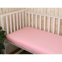 Простынь на резинке для детской кроватки Руно 60х120, трикотаж, розовый