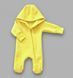 Комбінезон на блискавці з капюшоном BabyStarTex, жовтий, тринити на флісі, Унісекс, жовтий, 56-62