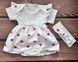 Боди-платье короткий рукав Сердечки + повязка Babystartex, молочный, Девочка, 56-62