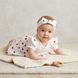 Боди-платье короткий рукав Сердечки + повязка Babystartex, молочный, Девочка, 56-62