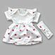 Боди-платье короткий рукав Сердечки + повязка Babystartex, молочный, Девочка, 56-62