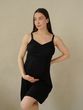 Нічна сорочка на тонких бретелях для годування Soft Lace Мамин дім, чорна, S