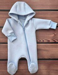 Комбинезон теплый для новорожденных Babystartex, светло-голубой, трехнить на флисе, Мальчик, 56-62
