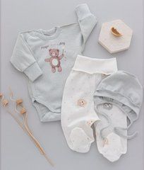 Комплект для новорожденного Baby Bear Minikin, футер, серый/мишка светлый, Унисекс, 56