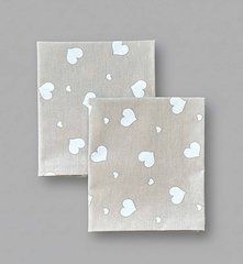 Пелюшка польська бавовна BabyStarTex, 80x90 см, коричнева/серця білі, Унісекс, 90х80