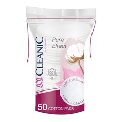 Диски ватные косметические "Pure Effect"Cleanic Face Care Cotton Pads 1уп/50шт