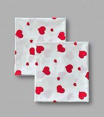 Пелюшка польська бавовна BabyStarTex, 80x90 см, біла/серця червоні, Унісекс, 90х80