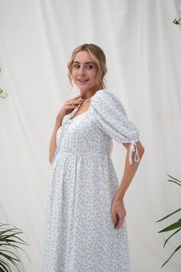 Святкова сукня для вагітних і годуючих на літо Briella Юла мама, блакитні квіти на білому, M