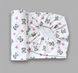 Простынь для детской кроватки на резинке Babystartex, 120х60см, фланель, белая/мишки с розовыми сердечками, Унисекс