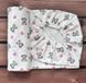 Простынь для детской кроватки на резинке Babystartex, 120х60см, фланель, белая/мишки с розовыми сердечками, Унисекс