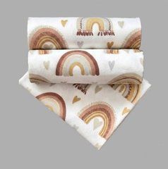 Пеленка фланель/байка Турция BabyStarTex 100*80, радуга и сердечки, Унисекс, 100*80