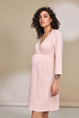 Базовая ночная сорочка для беременных и кормящих ALISA Юла Мама, светло-розовая, S
