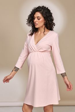 Базова нічна сорочка для вагітних та годуючих ALISA Юла Мама, світло-рожева, S