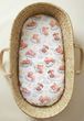 Наматрасник непромокаемый в коляску BabyStarTex, 35х75см, белый/зверюшки на облачке