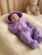 Комбінезон на блискавці з капюшоном BabyStarTex, ліловий, тринити на флісі